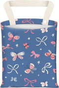 BEAKND Hanging Car Garbage Bag, Cute Car Trash Can Bag, Automotive Accessories for Women Men Cute Blue Pink Butterfly Bow