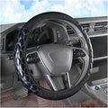 Car Steering Wheel Cover, 15 inch Elastic PU Leather Non-Slip Vehicle Steering Wheel Protector, Breathable Automotive Interior Accessories, Universal for SUV, Truck, RV (Blue)
