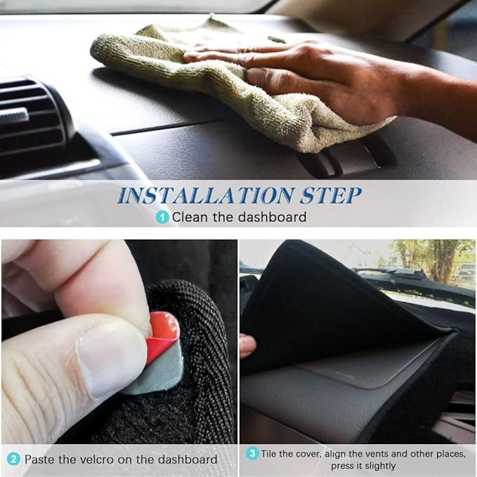 KEDAKEJI Car Carpet Dashboard Cover,Dash Cover Mat Compatible with Toyo ta Camry 2007 2008 2009 2010 2011 (Black)