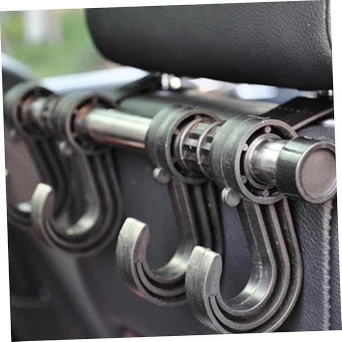 Vaguelly 2pcs Car Headrest Hook Backseat Storage Hanger for Handbags Coats Umbrellas and Material for Vehicle Organization