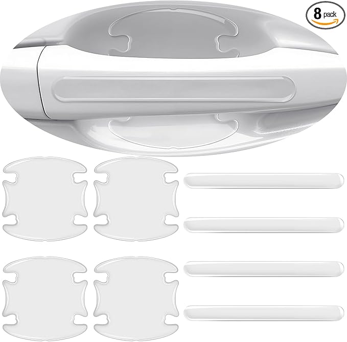 8Pcs Transparent Car Door Handle Scratch Protector Door Handle Protector Waterproof and Scratch Resistant Paint Protection Pad Suitable for Most Car (Door Handle Protector)