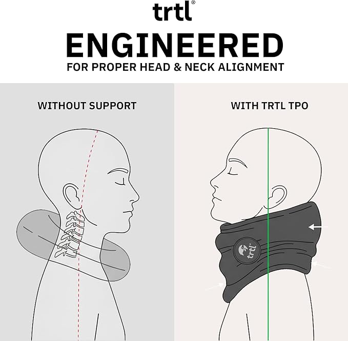 trtl Pillow - Scientifically Proven, Super Soft Neck Support Travel Pillow for Sleeping - Lightweight and Machine Washable - Ergonomic Design for Traveling on Airplanes, Cars, and Trains - Red