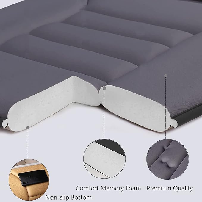 Big Ant Car Seat Cushion Pad Memory Foam Seat Cushion,Pain Relief Memory Foam Cushion Comfort Seat Protector for Car Office Home Use,Drak Gray 1PC