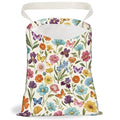 Retro Wildflower Butterfly Print Car Trash Bag Portable Waterproof Hanging Garbage Bag with Snap Buttons Back Seat Rubbish Storage Dustbin for Car Interior Accessories Kitchen Home Travel