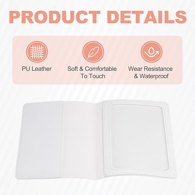 HARFINGTON Car Registration and Insurance Holder 5.51" x 4.13" PU Leather Vehicle Glove Box Organizer Storage Accessories Men Women Car ID Holder for License ID Card Bank Card, White