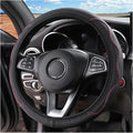LoyaForba Car Steering Wheel Cover, Non-Slip Microfiber Leather Steering Wheel Cover, Breathable Vehicle Soft Handle Protector, Universal Automotive Interior Accessories for Women Men Girls (Pink)