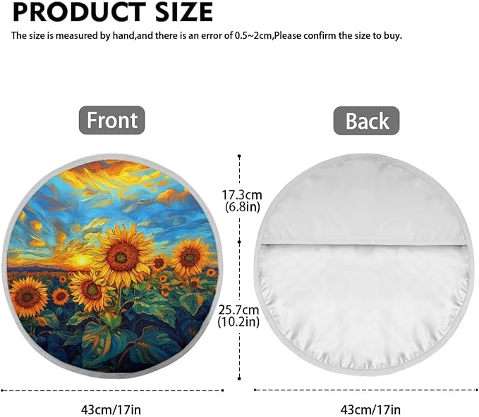 Artistic Sunflower Steering Wheel Sunshade Easy to Install Car Rudder Sun Block for SUV Vehicle Sedan Truck Car Accessories Gift for Holiday