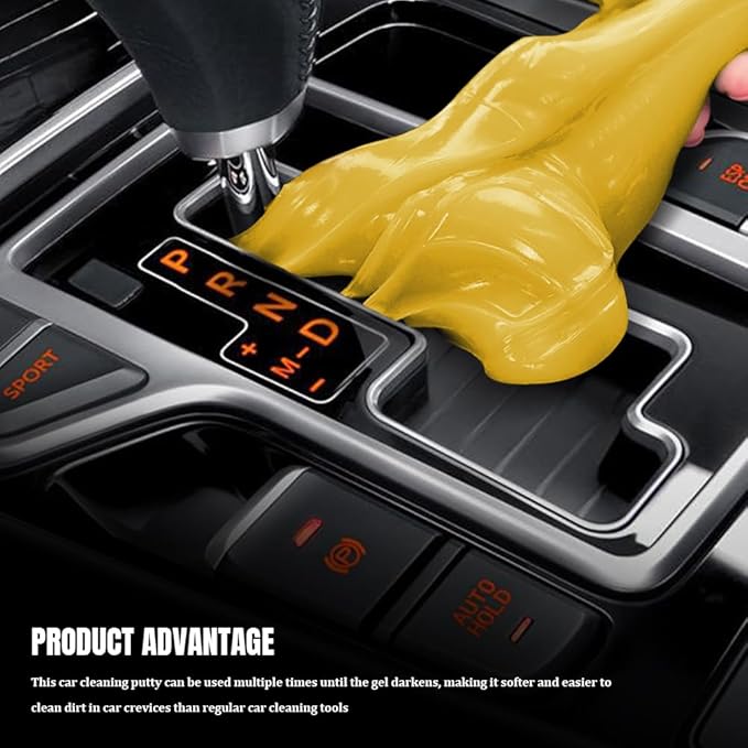 Car Cleaning Gel, Car Cleaning Supplies, Car Cleaning Putty, Universal Car Cleaning Kit Auto Detailing Tools Car Accessories Fit for Automotive, Keyboard, Camera, Printers (Yellow, 2PCS)