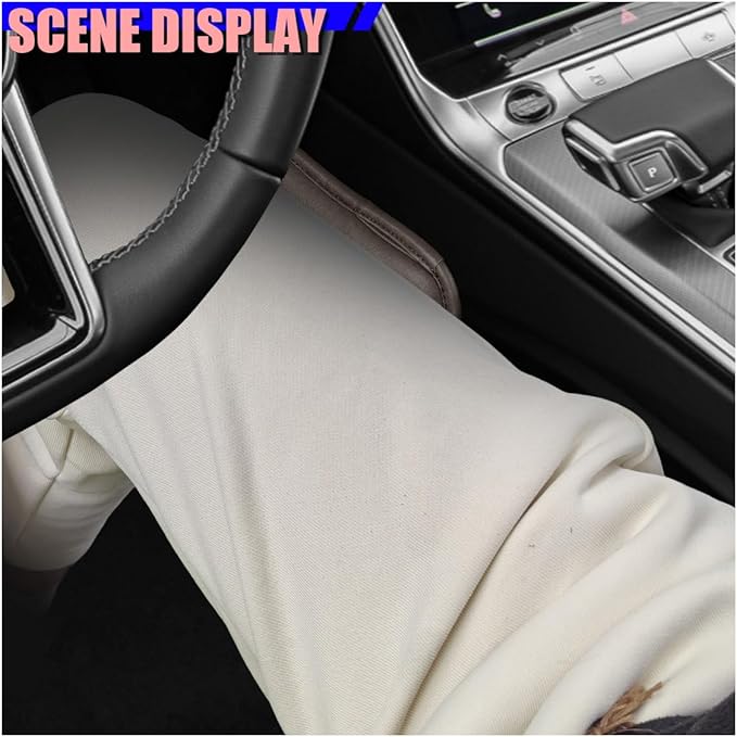 Craedli 2PCS Car Door Armrest Pads, Soft Leather Memory Foam Comfortable Center Console Knee Cushion, Universal Relieve Fatigue Vehicle Interior Elbow Support Accessories for Most Cars (Darkbrown)