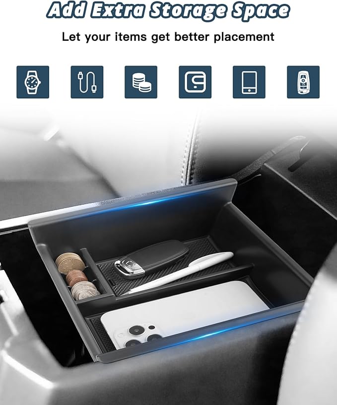 Ruiya 2014-2024 4Runner Console Organizer for Toyota 4Runner 5th Gen Accessories ABS Material Armrest Console Glove Tray Compatible with 2014-2024 Toyota 4Runner