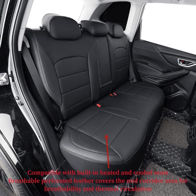 coverdream Legacy Seat Covers Full Set for 2015-2019 Subaru Legacy Auto Seat Cushion,Fully Covered,Scratch-Resistant,Luxury Waterproof Leather Car Seat Protector (Black)