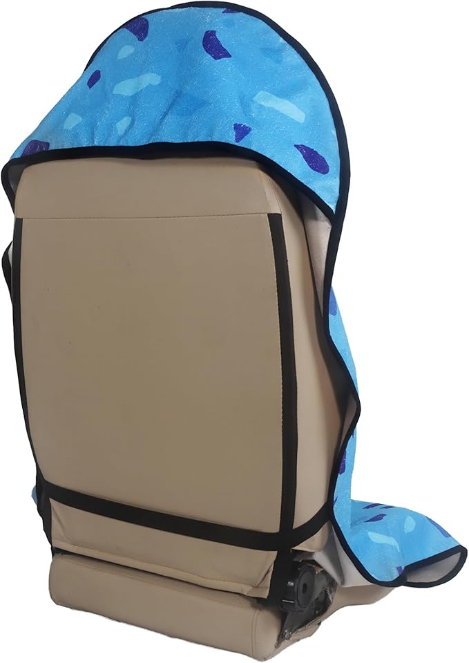 LoyaGour Car Seat Cover Protector Front Seats,for Gym Workout,Running,Swimming,Beach and Hiking,Waterproof Sweat Towel Bucket Seat Covers for Cars SUV Trucks (Blue Marbling, 1Pcs)