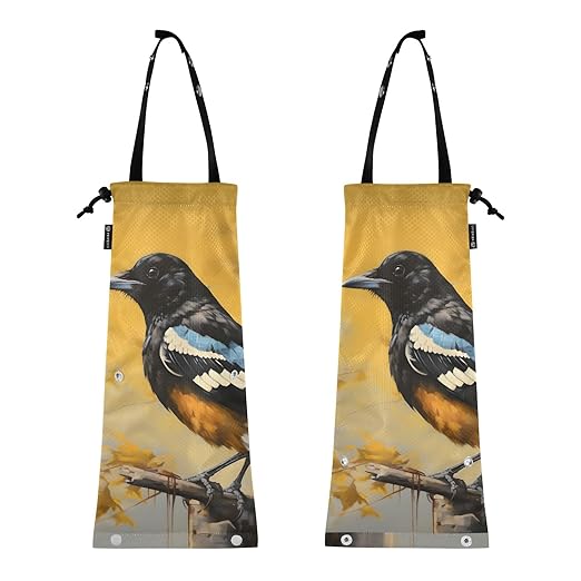 ALAZA Hanging Car Trash Bags Garbage Bag Trash Can for Back Seat Small Bird Washable Storage Bag Retractable 2 Pack