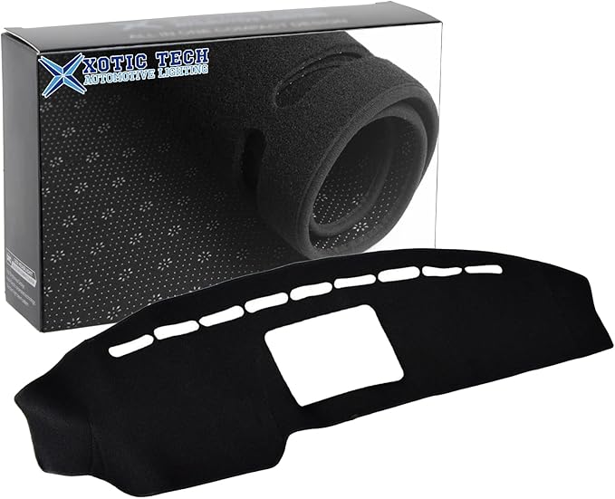 x xotic tech Center Console Dashboard Die-Cut Antiskid Overlay Decor Cover Sunshield Sun Glare Protector Dash Mat Carpet Pad Black Compatible with Ford F150 2009-2014