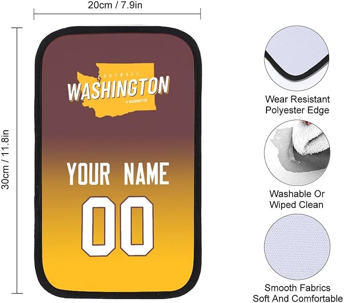 Custom Football Car Armrest Covers Universal Auto Center Console Pad Car handrail Box Cushion Personalized Add Name & Number Fans Gift Fit Suit for SUV Truck Sedan Van