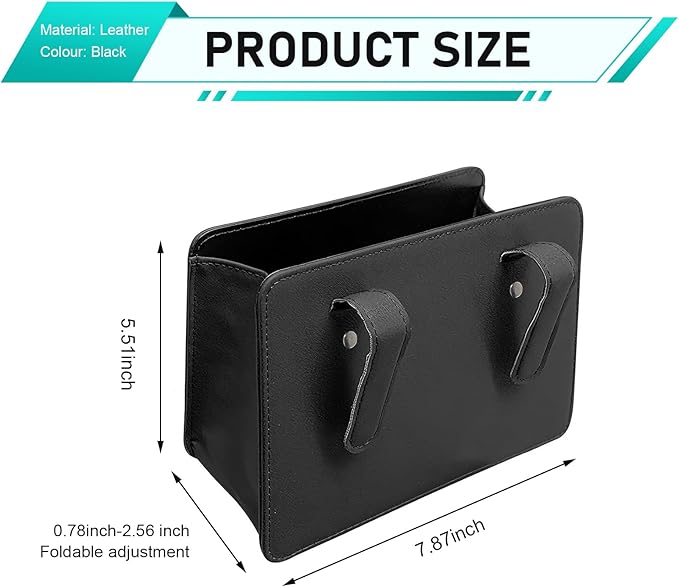 Car Trash Can, Multi-function Foldable Hanging Storage Bag with Back Clip, Open-top Waterproof Garbage Bag Container, Back Seat Organization Accessory for Car SUV Truck (Black)