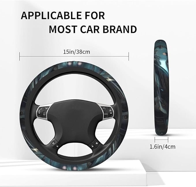 Future Robot Steering Wheel Cover. Car Decor,Anti-Slip,Sweat Absorption,Easy Carry, Universal 15 Inch
