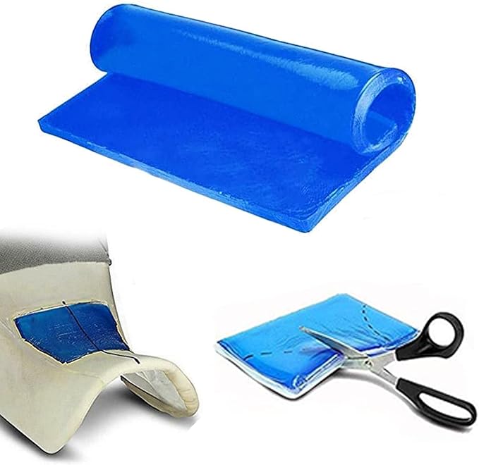 Car Seat Gel Pad Seat Cushion Shock Absorbing Mat Comfort Reduce Fatigue Pad DIY Soft Cool Auto Seat Pad Office Chair Dirt Bike Motorcycle Truck Long Drive Seat Pad 35 x 35 x 1cm