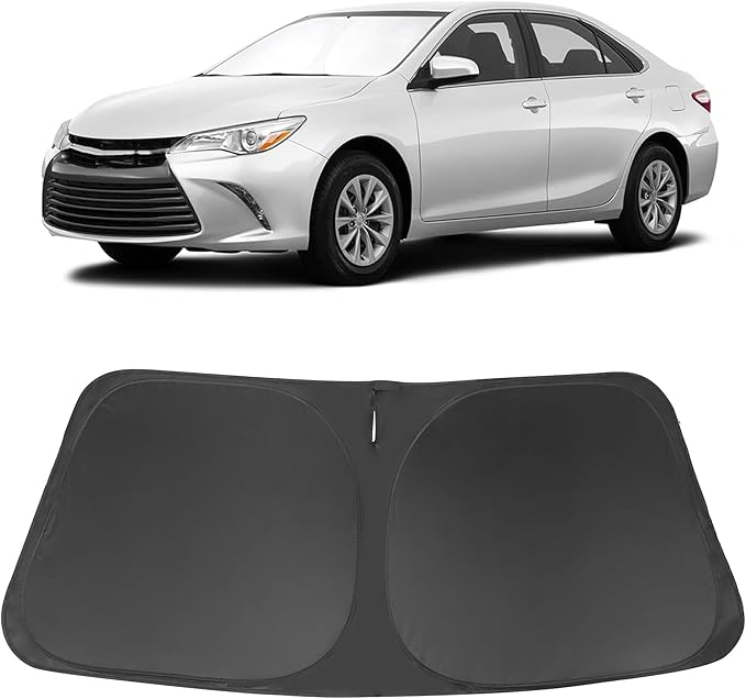 Windshield Sun Shade Custom Fit for 2012 2013 2014 2015 2016 2017 Toyota Camry Accessories Foldable Sunshade Sun Blocker Protect Car from Sun Rays & Heat Damage Keep Car Cooler
