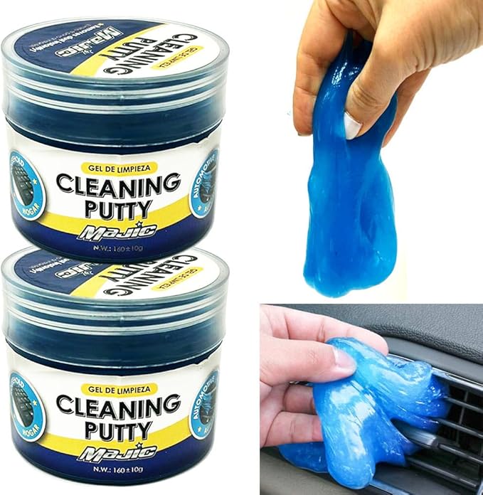 2 Pk Car Cleaning Gel Interior Detailing Auto Putty Dust Crevice Cleaner Slime Dirt Removal Wipe Auto Scratch-Free Reusable Detail Cleaning Tools Household Supplies Multi Purpose
