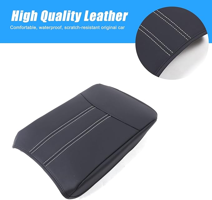 Center Console Armrest Cover for Honda Pilot 2023-2025/ Ridgeline 2024-2025/ Passport 2024-2026, Leather Armrest Lid Cushion Pad Armrest Seat Box Cover Mat (Black)