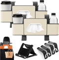 3-In-1 Car Backseat Organizer, 2026 New Car Organizer and Storage Box Back Seat, Over The Back Car Seat Back Storage Box for Hold Phones, Drinks, Snacks, Handbags (Beige*2)