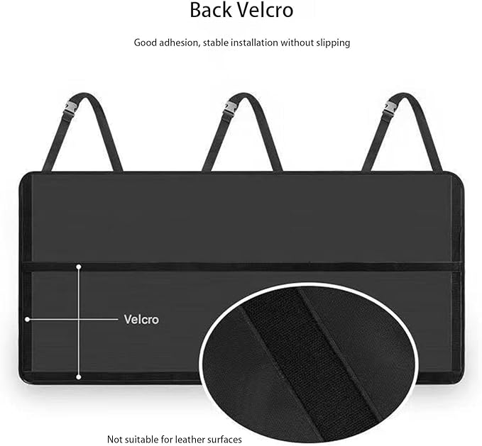 QIANKUNBAG Car Trunk Organizer, LARGE CAPACITY(41 x 20 in) Car Storage Bag with 9 Pockets, 9X Upgraded Trunk Storage Organizer for Car, SUV, Truck, Jeep，MPV- Black