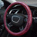 Premium Leather Steering Wheel Cover with Air Holes – Non-Slip Rubber Grip, Universal Fit for Cars (Burgundy)