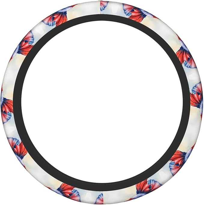 Watercolors Fish Universal Fit Steering Wheel Cover for Car, Truck, and SUV, Durable Steering Wheel Protection