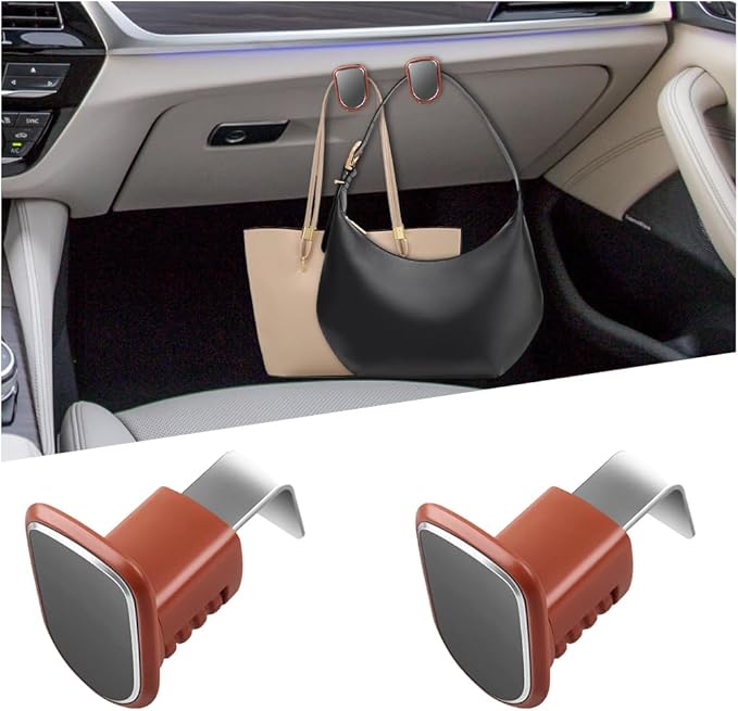 Car Co-Pilot Glovebox Hook, 2 PCS Vehicle Passenger Glove Box Hanging Storage Rack, Automotive Glovebox Organizer Holder Hanger Accessories, Universal for SUV, Sedan, Truck (Orange)