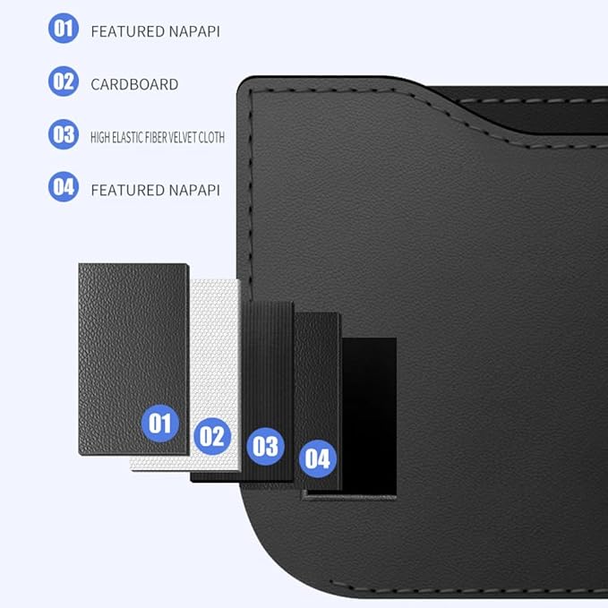 Berfi Life Car Seat Side Pocket Organizer, Car PU Leather Mesh Storage Bag Pouch, Vehicle Seat Gap Filler for Keys, Phone, Sunglasses, Registration, and Documents