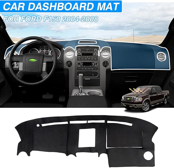 CARTIST Dash Cover for Ford F150 2004 2005 2006 2007 2008/Lincoln Mark LT [Anti-Glare and Sun Protection] Suede Dashboard Cover for F150 Accessories Anti-Slip Silicone Back