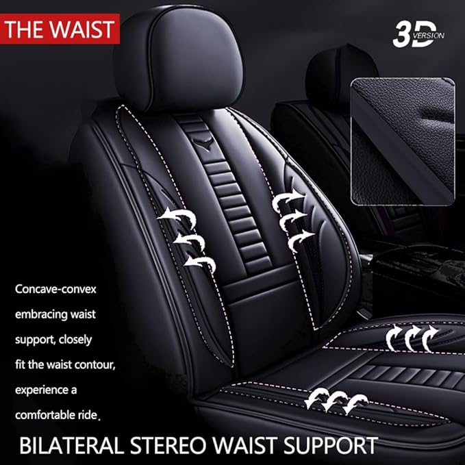 Niscarda for Hyundai Santa Cruz Front Seat Covers 2022-2024, Universal Fit Anti-Slip Seat Protector with 2 * Headrest & 2 * Back Pillow (Black, Front Pair)