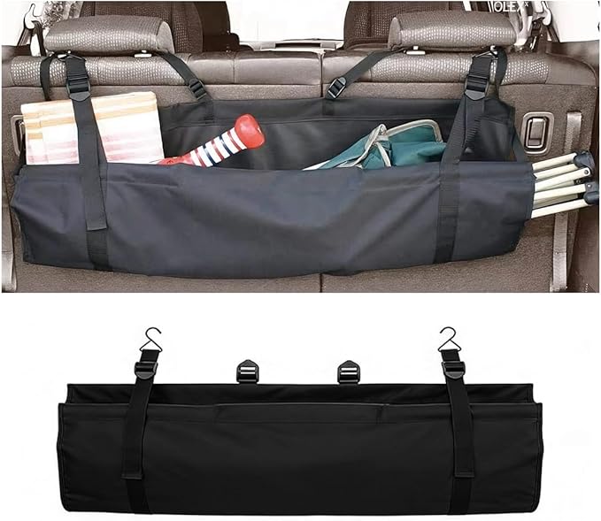Car Trunk Organizer, Oxford Cloth Foldable Hanging Large Capcity Vehicle Backseat Cargo Storage Bag, Collapsible Automotive Trunk Organizer Bag, Universal for Truck SUV Van