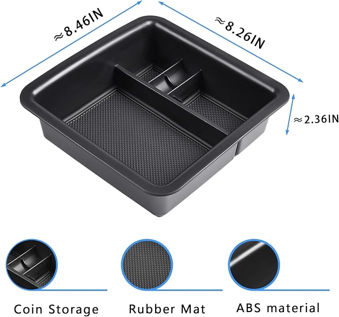EDBETOS Center Console Organizer Tray Compatible with Toyota FJ Cruiser Accessories 2007-2021 2018 2019 2020 Interior Secondary Armrest Storage Box Insert Tray,Black