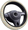 Elastic Steering Wheel Cover Car Accessories Cute Universal 15 Inch Absorbing Sweat Non-Slip Breathable for Woman - Green Floral