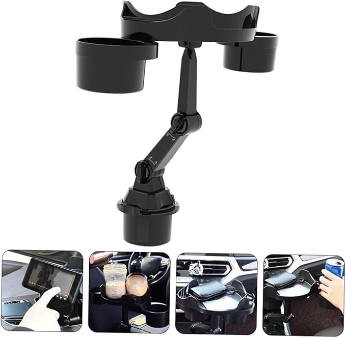 Zerodeko Car Cup Holder Expander with Rotatable Tray Holder for Car Fits Vehicles Multi-Angle Design Convenient Storage for Driving