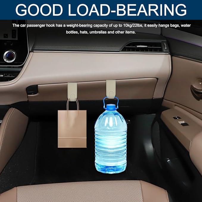Car Co-Pilot Glovebox Hooks, Glove Box Organizer for Car, Anti-Scratch Vehicle Passenger Seat Storage Hanger, Auto Accessories Auto Glove Box Front Seat Hook for SUV Sedan Truck (Beige)