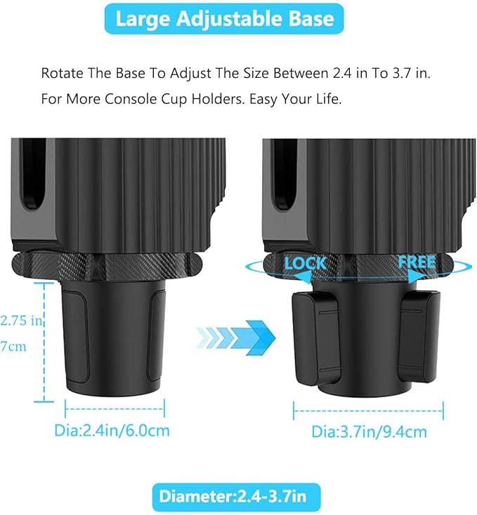 Car Cup Holder Expander Adapter for Large Water Cups,2 Drink Bottles,Cup Coffee Bottles,NATGIC 4-in-1 Cup Holders Expander for Trucks,Sedan, Vehicle Adjustable Cup Holder Expander for Mugs