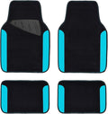 CAR PASS Waterproof Universal Fit Car Floor Mats, Faux Leather Car Carpet Mats, Car Mats with Anti-Slip Nibbs Backing & Driver Heel Pad Fit for SUV,Vans,sedans, Trucks,Set of 4pcs(Light Blue)