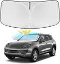 for Porsche Cayenne 2019-2024 2025 Windshield Sun Shade - 4 Layers Car Sunshades for Front Windows Shade Cover Custom Fit Cayenne Sun Visor 240T Retractable Shade Blocks UV Rays Car Accessories