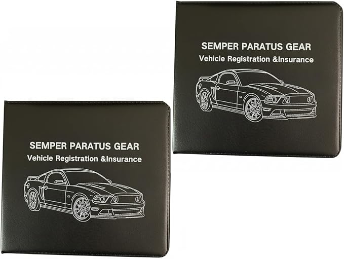 2X Car Registration and Insurance Holder Compact 5" x 4.5" - Automobile, Motorcycle, Truck, RV Trailer - Strong Closure - Waterproof - for Every Vehicle Glovebox by Semper Paratus Gear