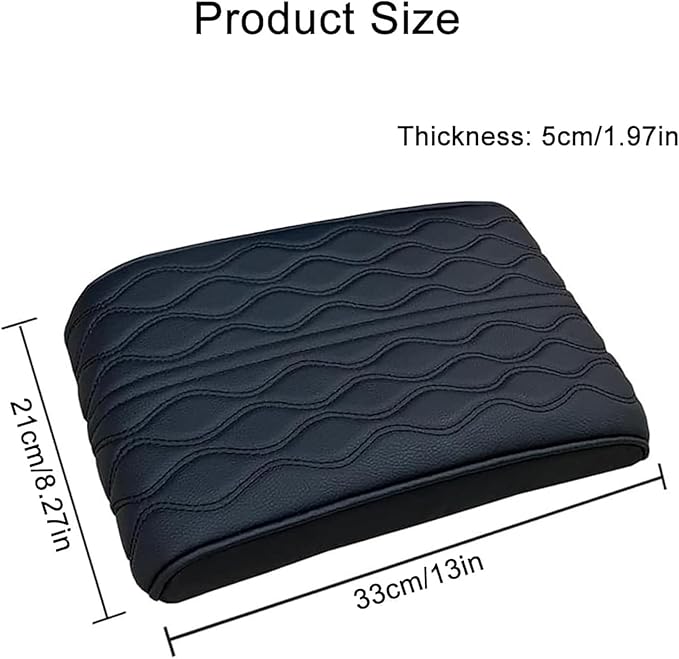 Car Center Console Cover for Ford Edge Sport 2011-2014, Universal Memory Foam Leather Comfortable Soft Armrest Box Pad Cushion Protector Accessories Easy to Clean,Coffee
