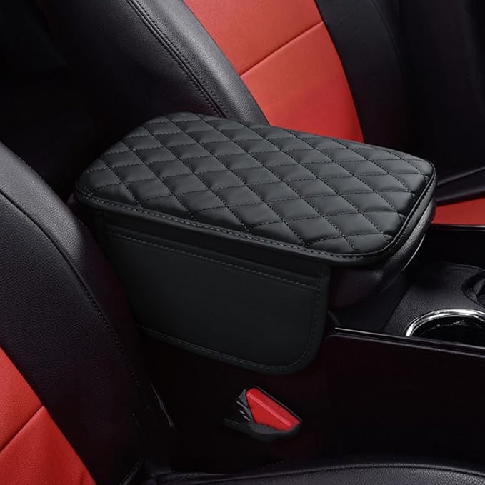 Arm Rest Cover Car for Audi A6 Avant 4G C7 2011 2012 2013 2014 2015 2016 2017 2018, Car Center Console Cushion Pad Comfortable Protector Waterproof Car Accessories,Black