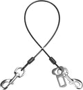 Mi Metty Dog Seat Belt Harness for Car,Dog Seatbelt of Coated Wire Leash Safety Restraint, No Chew Tether Cable Vehicle Dog Accessories, Double Clips & Latch Attachment (Black, 16 Inch/40 Cm)
