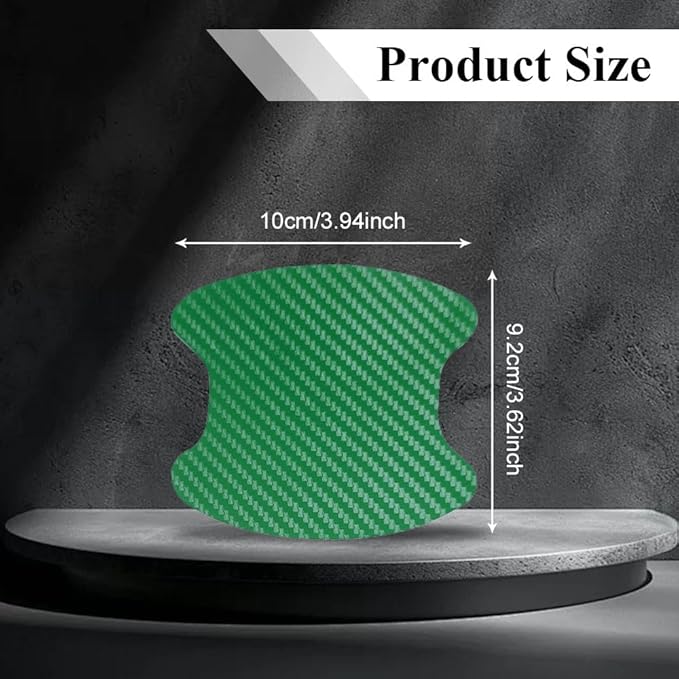 4PCS Car Door Handle Cup Scratch Protector, Car Door Handle Sticker, Scratch Auto Door Protective Film, Car Accessories Car Door Handle Protective Films Universal for Cars (Green, 4PCS)