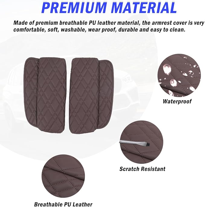 Car Center Console Pad for BMW X5 G05 X6 G06 X7 G07 2019-2023 Car Armrest Cover Leather Cushion Waterproof Car Armrest Seat Box Protector Accessories (Style A)