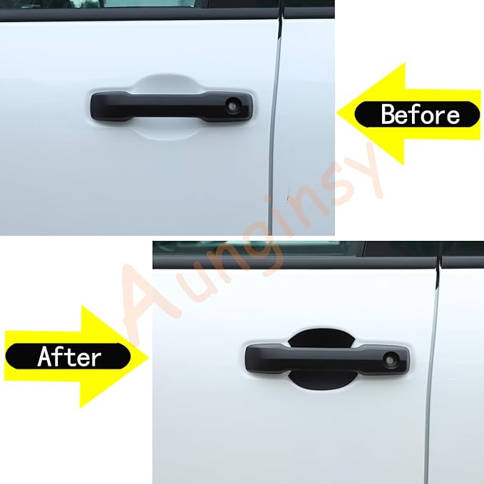 Car Exterior Door Handle Bowl Cover Trim Compatible with Toyota Tundra 2022+/Sequoia 2023+/Tacoma 2024+/4Runner 2025+, Front Rear Door Grab Pull Handle Cup Bowl Scratch Protector Sticker Accessories