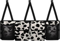 SEANATIVE Cow Print Car Trunk Organizer, Auto Waterproof Sturdy Backseat Hanging Large Storage Collapsible Cargo Bag with Anti-Slip Adjustable Strip, Vehicle Interior Accessories for Woman
