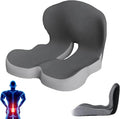 Back and Seat Cushion, Car Seat Cushion, Memory Foam L-Shaped Integrated Car Cushions, Ergonomic Car Cushion for Big People with Back Support (Mix-Grey)